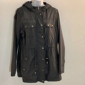 Jacket Water Resistant Hip Length Merona  Large Charcoal